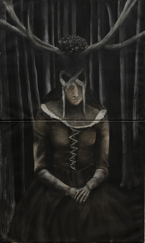LA MORT DU CERF – 55×90 cm – Acrylique
