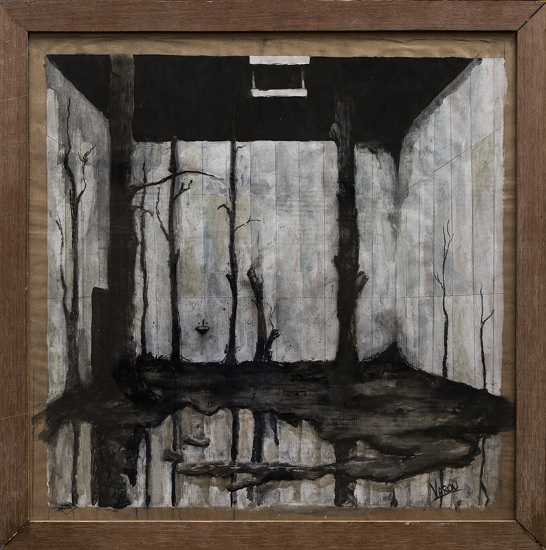 TROISIEME ACTE – 60×60 cm – Fusain et acrylique